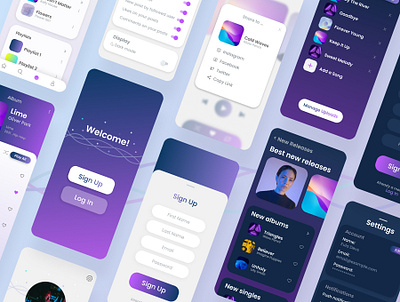 Eula - Music App UI Kit app branding design illustration kit music music app ui ui kit uikit ux