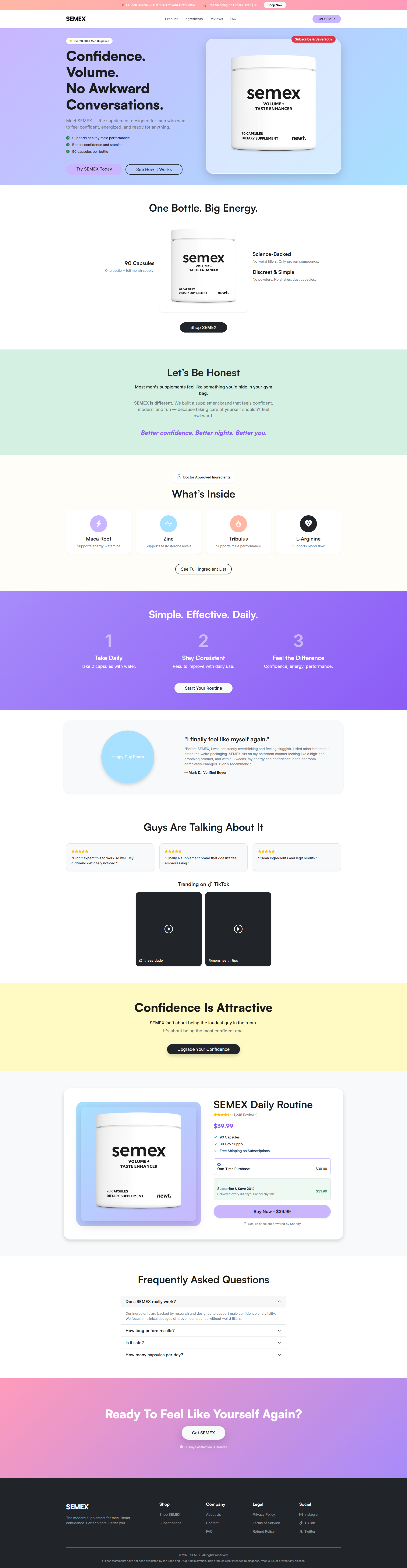 SEMEX Landing Page branding graphic design ui