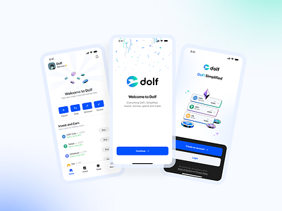 Dolf.finance Crypto Wallet app crypto crypto wallet product design ui ui design uiux ux design wallet web3