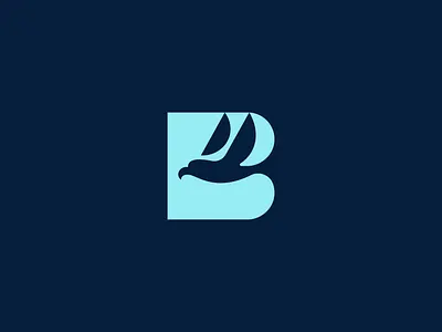 Letter B Bird Negative Space Logo abstract animal bird brand company design eagle falcon hawk letter b logo logo design modern negative space