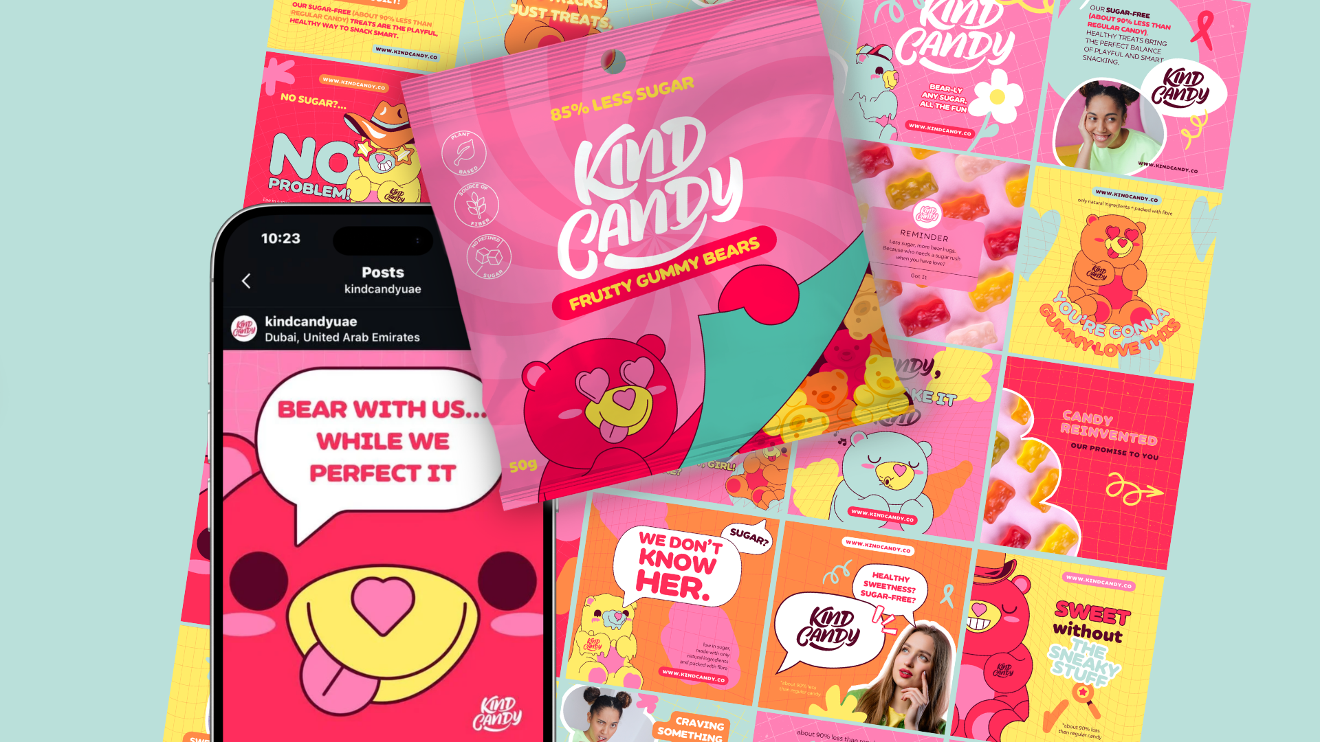 Mascot Branding & Packaging Design bag bear brand branding candy cover design facebook food graphic design instagram logo marketing mascot package packaging promo promotion social media templates
