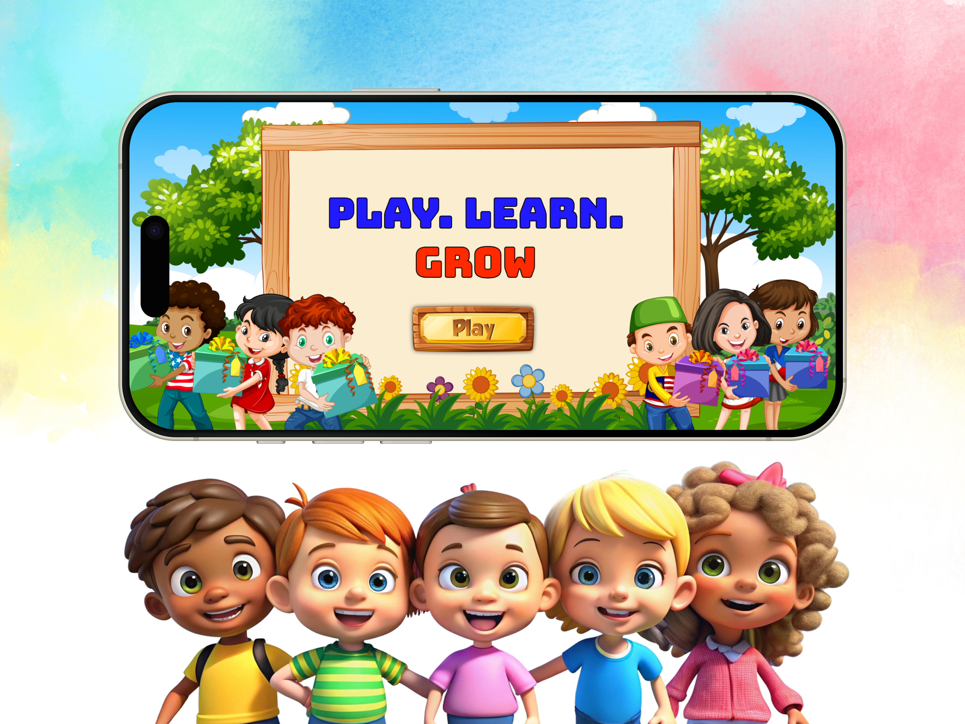 Game Design - Kids Play. Learn. Grow 3d app design cartoon children game colorful ui design figma game game design game interface game ui gamification graphic design kids game kids learning kids ui learning game playful ui ui ui design