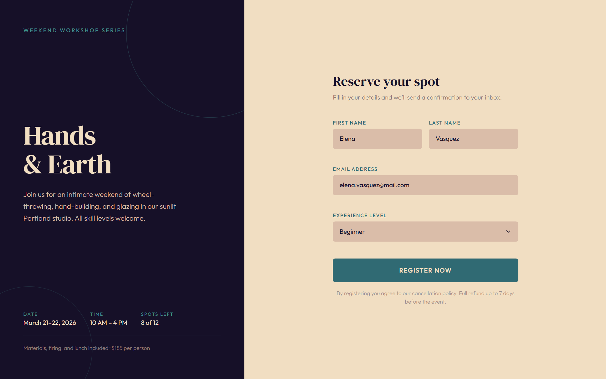 Daily UI Challenge #001 dailyui