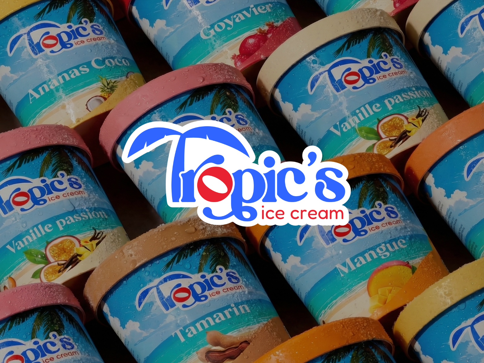 Tropic’s — Reunion Island Ice Cream Packaging art direction brandesign branding exotic fruits food design graphic design ice cream packaging illustration label design logo mockup packaging concept product design reunion island tropical style tropics vanille passion visual identity