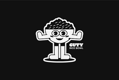 Rubber Hose Logo - Cuty Rice Bowl bowl brand design branding cartoon design graphic design illustration logo mascot rice rubber hose typography vector visual identity