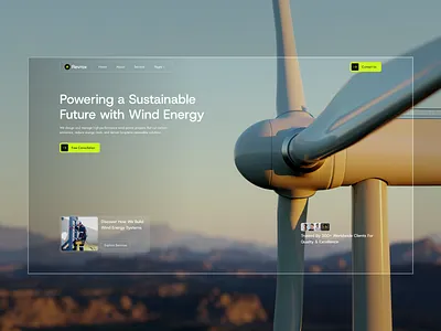 Renewable Energy Website Landing Page | Wind Power UI clean energy energy service figma green energy landing page renewable energy sustainability uiux design web design webflow design wind energy wind power wind turbine