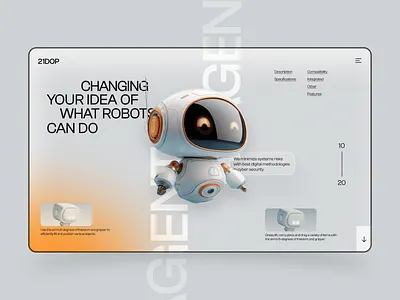 Revolutionary UI Design for Robotic Systems 3d 3d design 3d ui cyber security digital product hero design landing page design modern web design product design robot ui robotics saas dashboard saas design tech design ui ui design ui inspiration uiux ux design web app ui