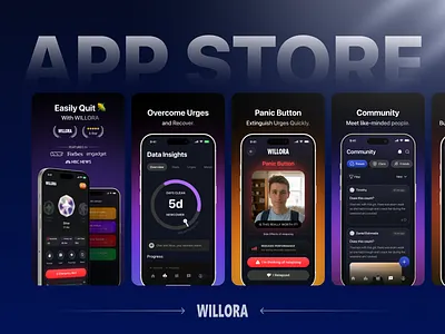Willora — App Store Screenshots Design (Mobile UI) applestore appmarketing appstoredesign appstorescreenshots appui aso digitalproduct dribbble googleapp mobileappdesign nukta nuktasolutions playstore presentation productdesign sceenshot startupdesign ui uiux uxdesign