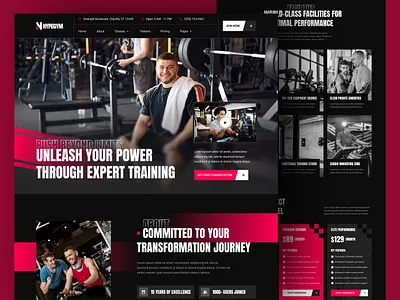 HYPEGYM — Premium Gym & Fitness Landing Page branding coaching dark theme design elementor fitness gym gym ui gym website landing page modern website template trending ui design ui inspiration uiux uiux design website wellness wordpress