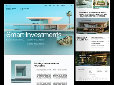 Aurevista - Real Estate Landing page Design apartement architecture construction estate landing page luxury real estate ui mortgage property agent property booking property listing website real estate real estate branding real estate iconography real estate landing page real property realtor rental property residential rental seative website