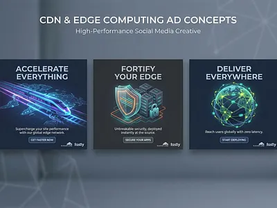 CDN & Edge Computing Ad Concepts, High,Performance Social Media. cdn design digital ads edge computing landing page design marketing creative saas design social media ads tech ads technology design ui design web design