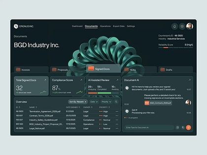 AI Document Management Dashboard UI