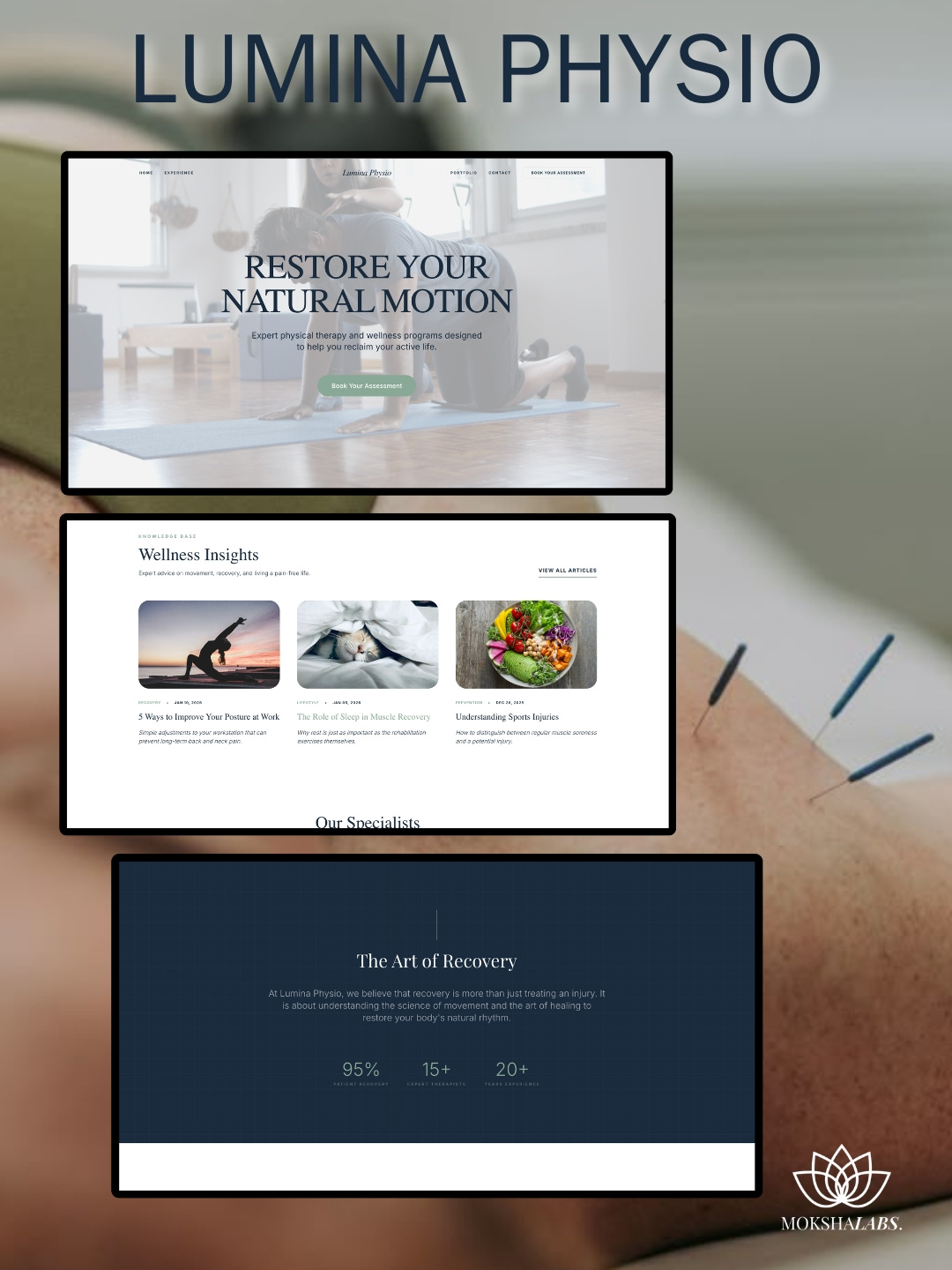 Physiotherapy Website Design — Lumina Physio UI