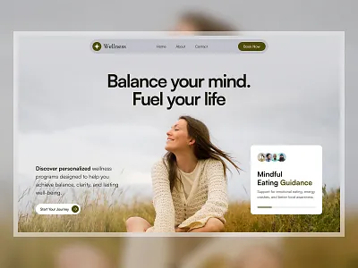 Mental Healthcare - Wellness Website Design clean interface clean ui health healthcare landing page mental healthcare services mental healthcare website mindfulness minimalist minimalist design modern ui online therapy therapy platform uiux web ui website wellness wellness website
