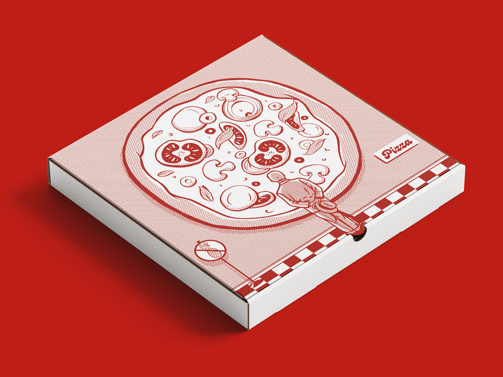 Pizza box artwork artwork branding graphic design illustration pizza product design