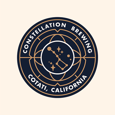 Constellation Brewing - logo mark adobe beer brand brand design branding coaster design graphic design illustration logo stars vector