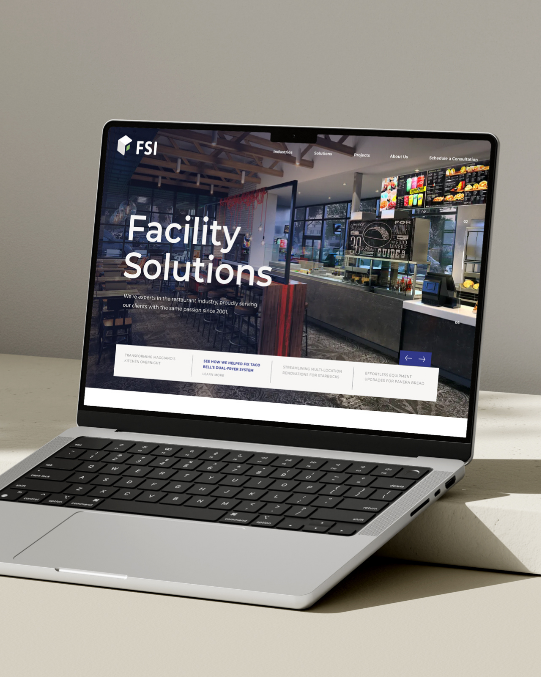 Facility Solutions (FSI) - Food Services Website b2b branding design food service logo modern project management firm rebrand restaurant retail ui ux design website