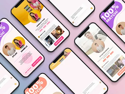 Match App app concept dating app design figma graphic design ui uiux user profile ux
