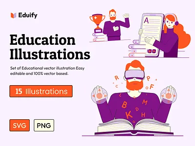 Education Illustration Pack animation branding graphic design icon illustration logo motion graphics powerpoint presentation presentation template template