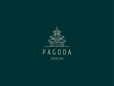 Pagoda line art logo design 3d animation app branding business design graphic design illustration logo pagoda line art logo design ui