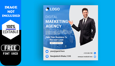 Digital Marketing Social Media Post Design Template lineicons