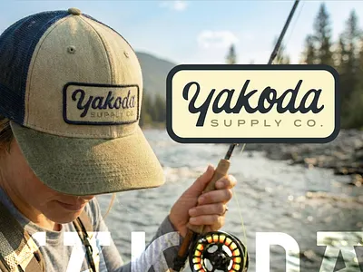 Yakoda® Script Patch Hat v2 branding fishing gear fishing hat goodtype graphic design hats heyo! logo outdoor branding patch hat patches script script patch yakoda