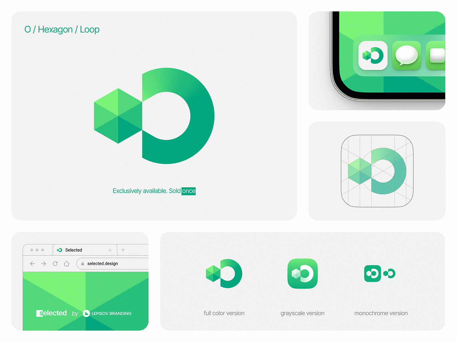 O / Hexagon Loop Logo — Exclusive Mark 3d ai blockchain branding crypto defi exchange fintech for sale icon identity lepisov letter logo o premade saas selected startup tech