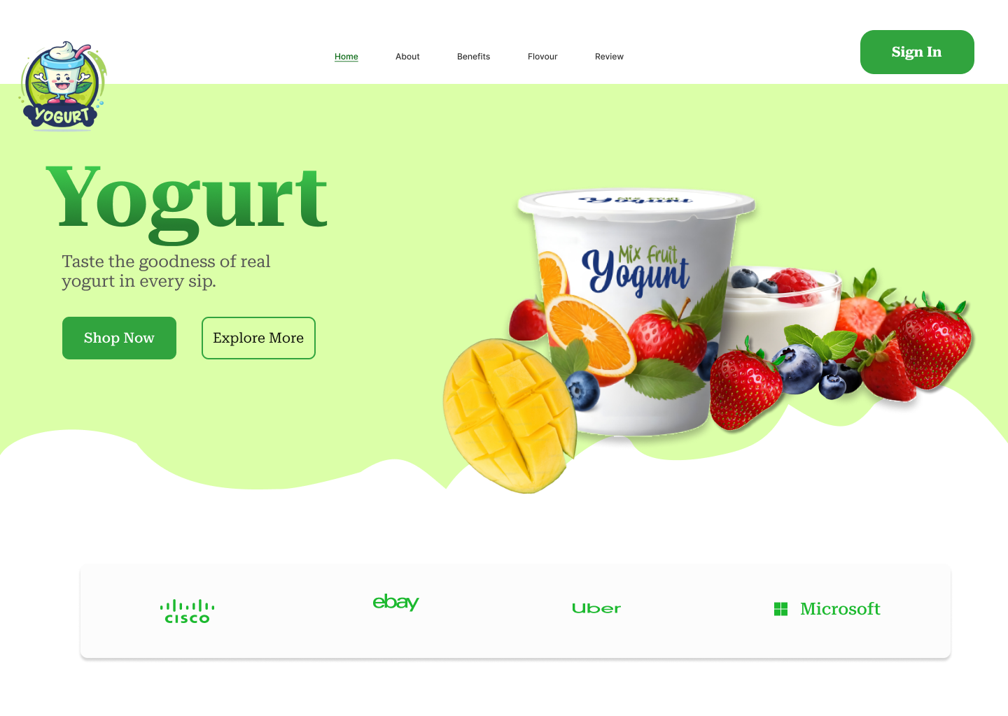 Yogurt Drink Landing Page landing page ui ui design ux