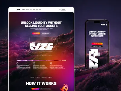 Rize — A Fintech World Built from Zero 3d concept design dashboard ui digital product finance app fintech fintech design glassmorphism gradient design graphic design hero section landing page modern ui product design saas startup design ui ui design web design