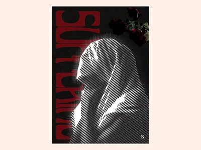 Poster | Suffering black and red bold choke dark red design graphic design illustration person poster suffering velvet