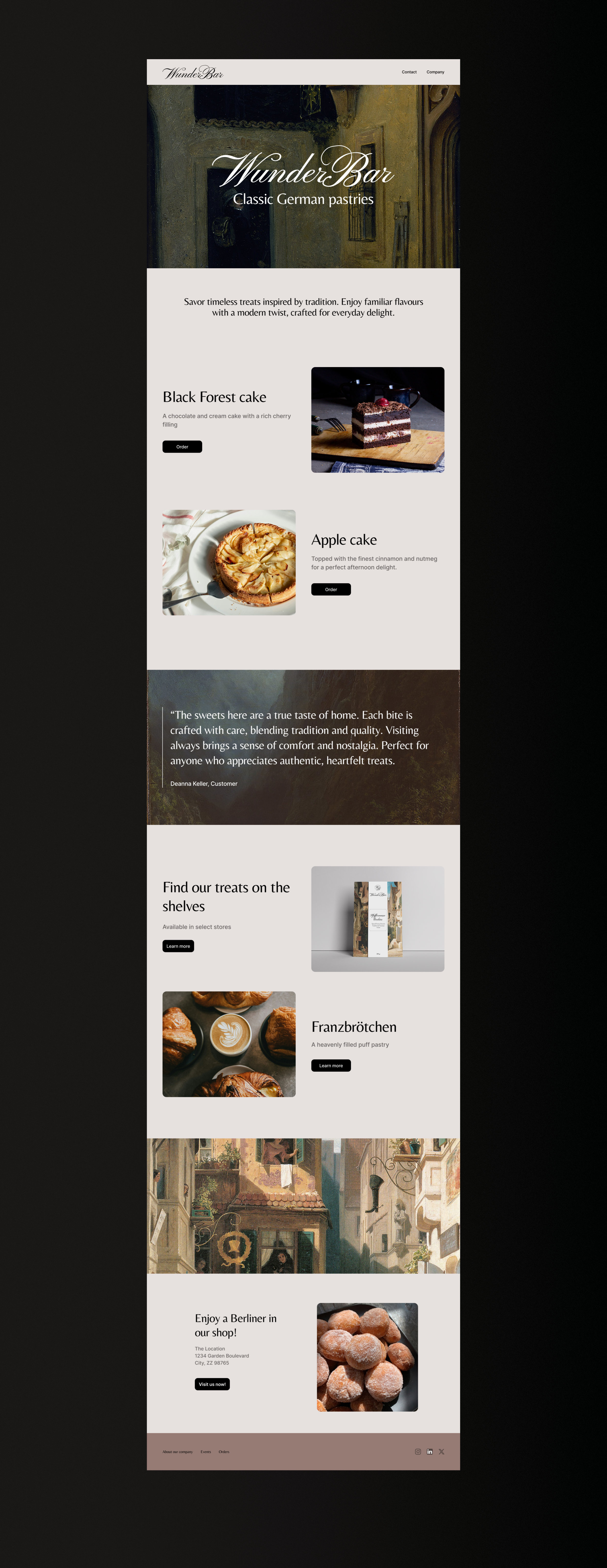 Bakery website landing page design bakery brand identity digital design figma figma website food graphic design landing page web webdesign website