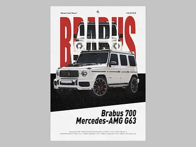 Poster | Brabus brabus brabus 700 car favourites g wagon graphic design illustration mercedes poster poster design showcase study white white car