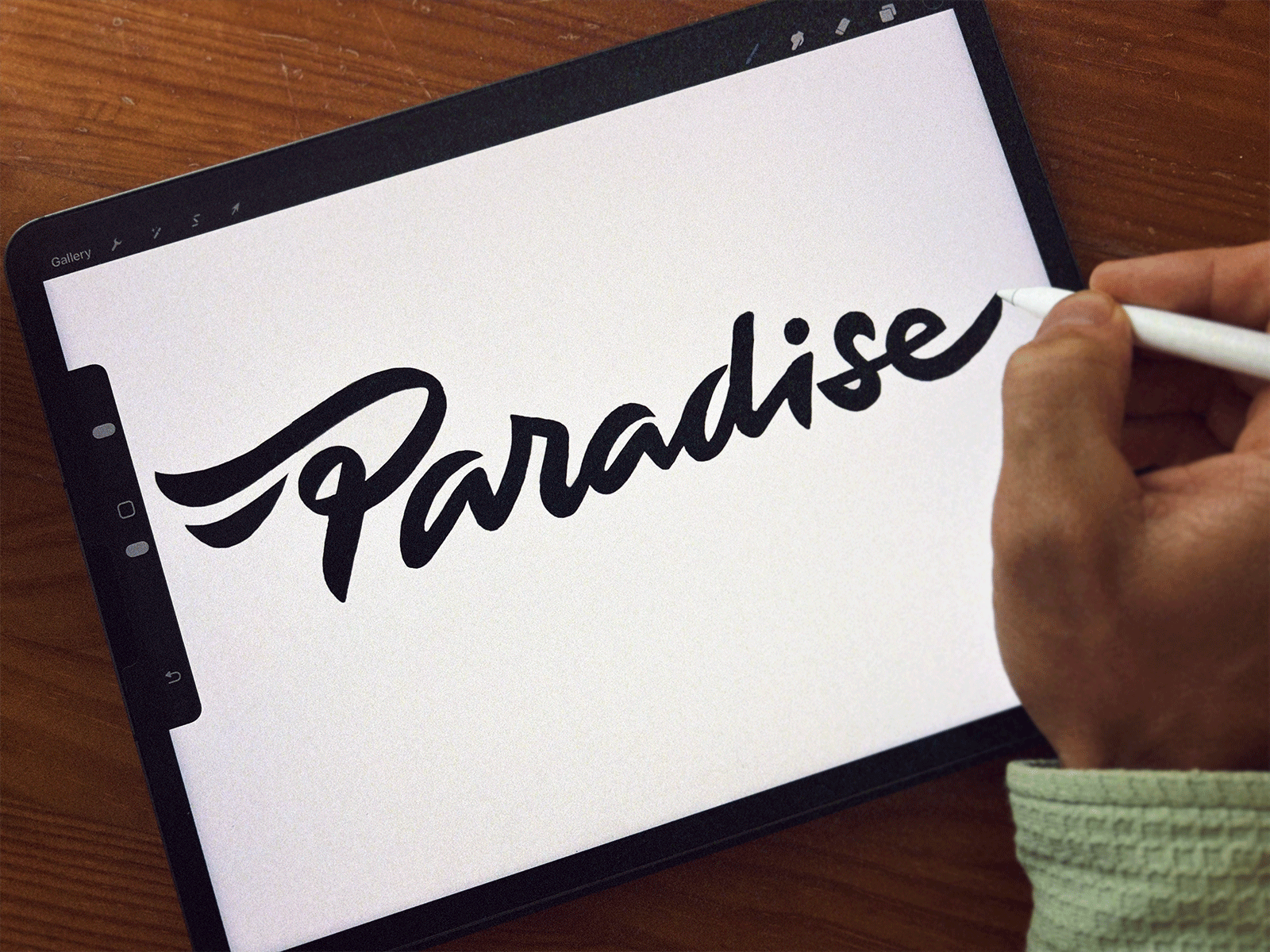 Paradise: golf logo process authentic branding brushlettering calligraphy florida gold handwriting lettering logo original paradise premium script sea signature type typography unique wavy wordmark