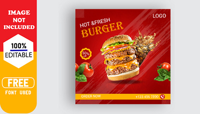 Burger Social Media Post design Template animation branding graphic design motion graphics socialmedia