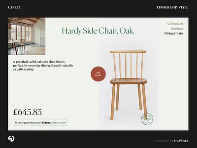 Product Detail Page (redesigned) mimimal web design product detail page ui web design website