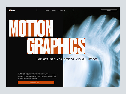 Website hero for a motion graphics studio