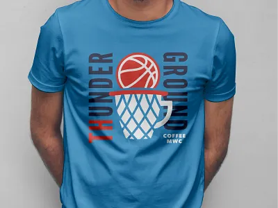 THUNDER GROUND SHIRT affinity basketball coffee design local logo logo mark minimal oklahoma thicklines thunder type typography