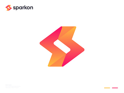 Sparkon Logo Design | Letter S+Spark Logo Concept abstract logo bolt brand identity branding business company developer logo gradient logo icon illustration letter monogram logo logo design modern logo overlap power s logo software spark logo startup