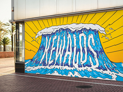Kewalos Mural hawaii illustration surf spot surfing type typography wave