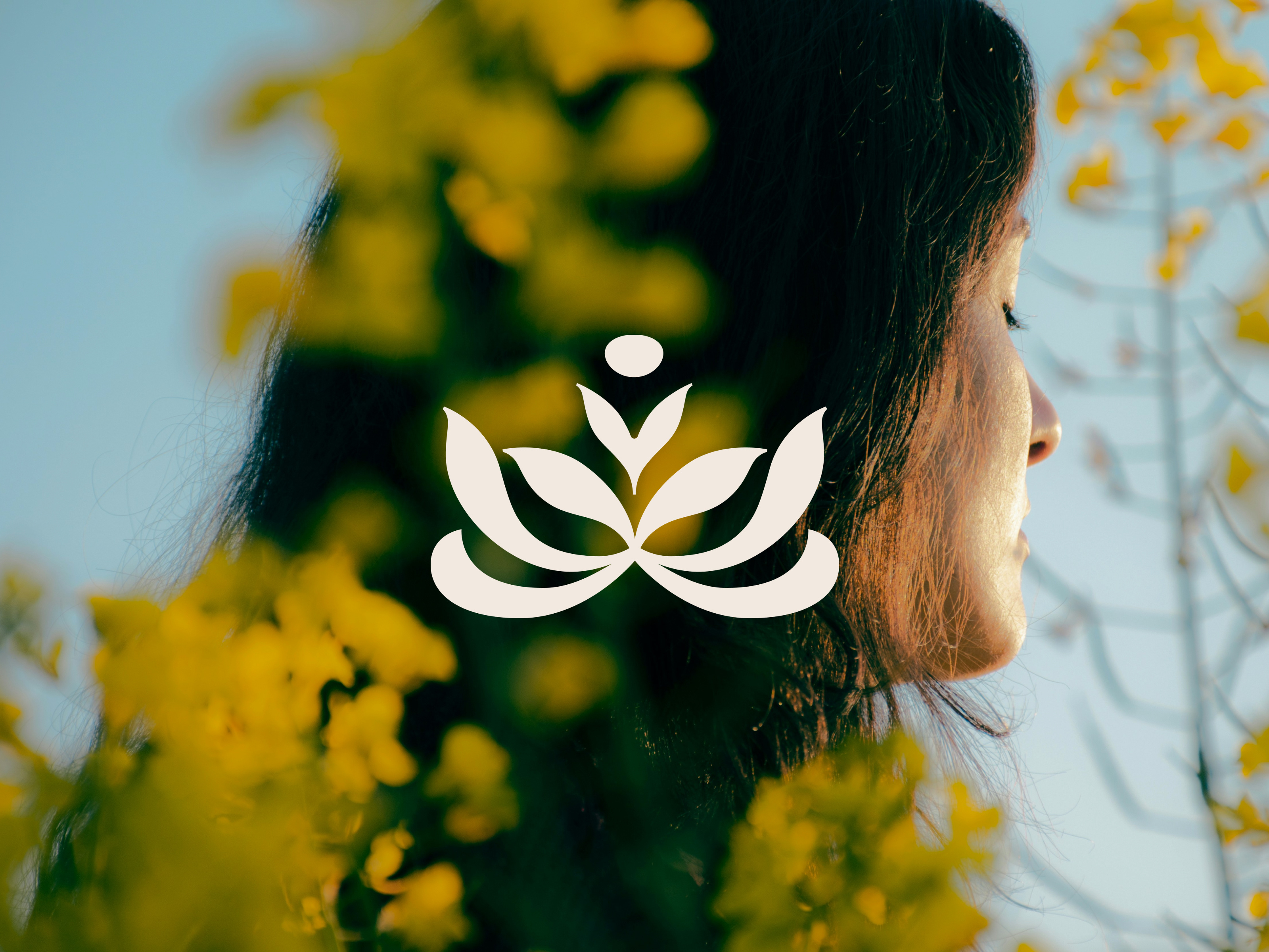 Lunara logo mark brand identity branding female health graphic design health startup logo logo mark logo symbol lotus menopause mindfulness