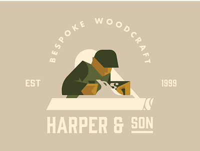 Harper & Son bespoke branding carpentry clothing craftsman design graphic design illustration logo merch vector woodcraft woodworking