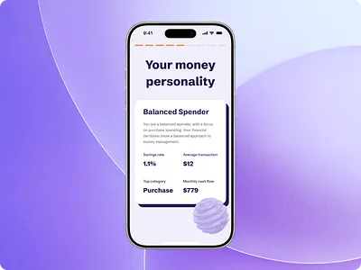 Money Personality – Finance App Insight, Money Wrapped behavioral finance mobile ui figma fintech showcase financial habits analysis ui fintech behavioral analytics fintech data storytelling design ios finance app concept mobile fintech dashboard design money personality app interface personal finance insights screen spending behavior analysis app