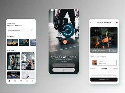 Fitness APP Mobile UI Design app screens branding design fitness app graphic design mobile ui mobile ux typography ui ui design uiux ux ux design vector