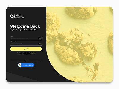 Strictly Necessary Cookies – Login Page app branding design graphic design illustration ui vector