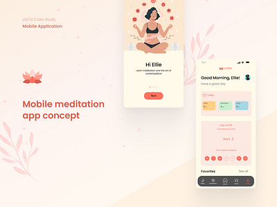 Lottie - Mobile meditation app concept app branding design dribble figma illustration meditation mobile shot trend ui ux