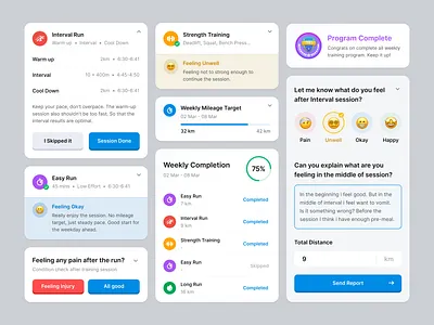 Training Program Dashboard - Report Process button card clean dashboard data design dialog emoticon form layout modal pop up stats ui ui elements ui kit ux whitespace widgets