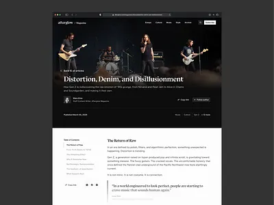 Editorial Article Post app article blog blog post branding dark dark mode design editorial graphic design hero light light mode logo typography ui ux web web design web hero