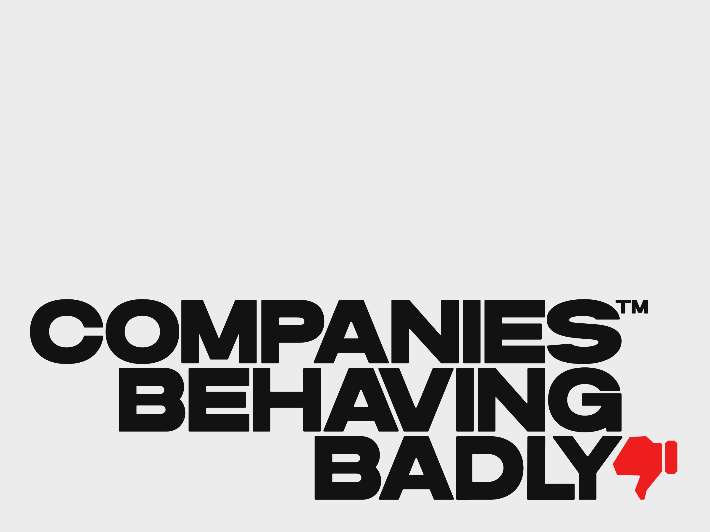 Companies Behaving Badly Logo branding logo logotype symbol typography wordmark