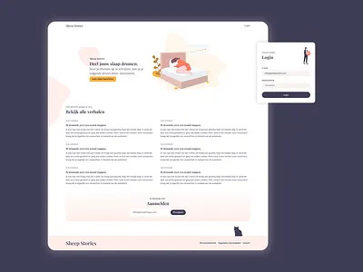 Sheep Stories (Name not decided yet.) update: Schaap verhalen. app concept idea sleepdreams webdesign