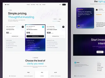Infinix - Investment Website - Pricing Page animation clean design finance financial graphic design illustration investment modern motion graphics pricing pricing page pricing section ui uidesign uiux ux uxdesign web design website